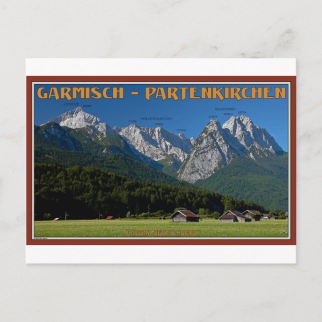 Garmisch - The Zugspitze and Alpspitze Postcard (Front)