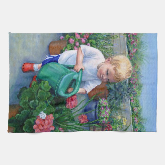 Garnen Watering Fun-- KitchenTowel Kitchen Towel (Horizontal)