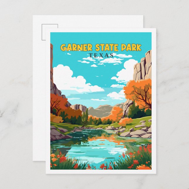 Garner State Park Texas USA vintage travel Postcard (Front/Back)