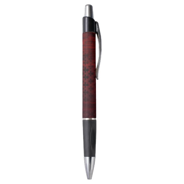 Garnet and black royal fleur de lis pattern pen (Bottom (Vertical))