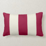Garnet and Ecru Stripe Pillow<br><div class="desc">Wide stripes in ecru and garnet red are a modern and preppy accent for your home decor. Pair with bolder patterns for an elegant mix and on-trend style.</div>