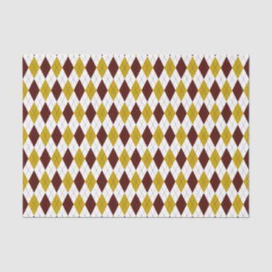 Garnet and Gold Classic Argyle Diamond Pattern Tissue Paper
