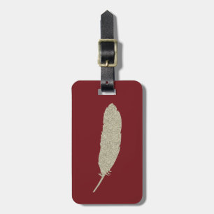Garnet and Gold/Feather Luggage Tag