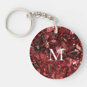 Garnet Birthstone Monogramme Nom personnalisé