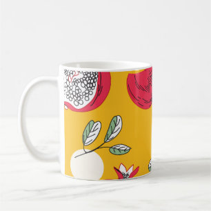 Garnet Fruit: Hand-Drawn Vintage Pattern. Coffee Mug