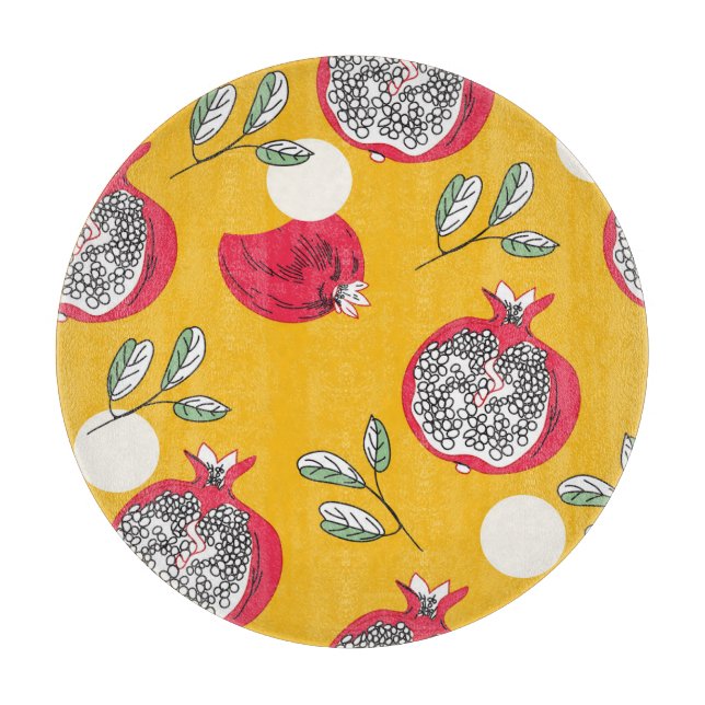 Garnet Fruit: Hand-Drawn Vintage Pattern. Cutting Board (Front)