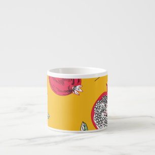 Garnet Fruit: Hand-Drawn Vintage Pattern. Espresso Cup