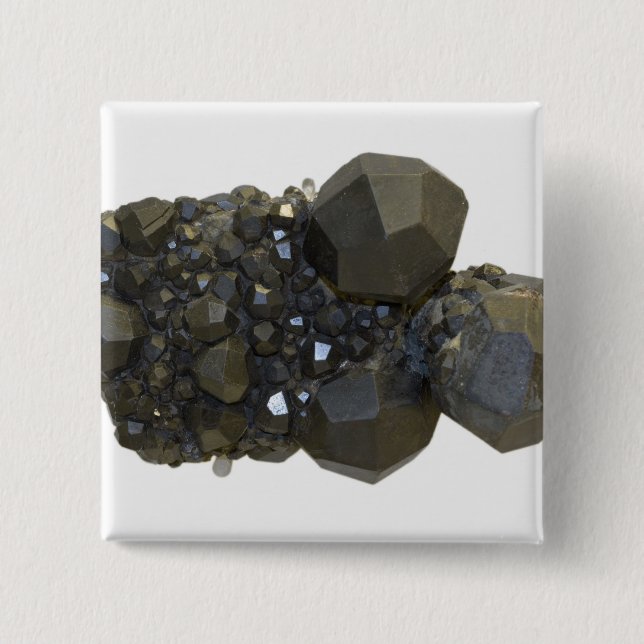 Garnet in Natural Form 2 Inch Square Button (Front)