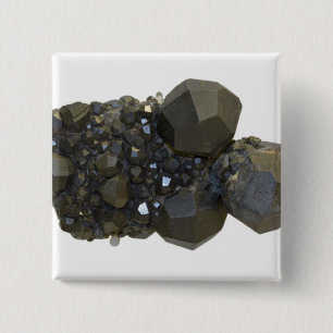 Garnet in Natural Form 2 Inch Square Button