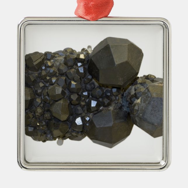 Garnet in Natural Form Metal Ornament (Front)