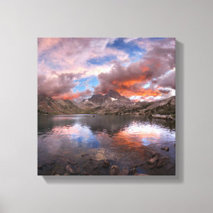 Garnet Lake Sunset On Banner Peak2 John Muir Trail Canvas Print