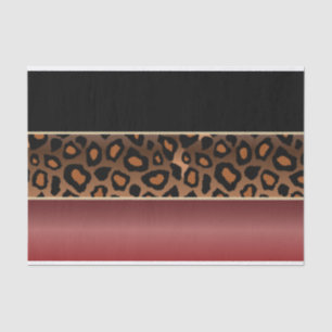 Garnet Red, Black and Jaguar Print Tissue Paper