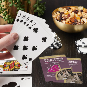 Garnet ring 2nd wedding anniversary photo  playing cards