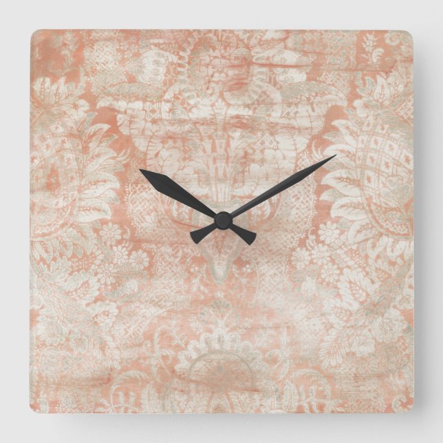 Garnet Weft Square Wall Clock (Front)