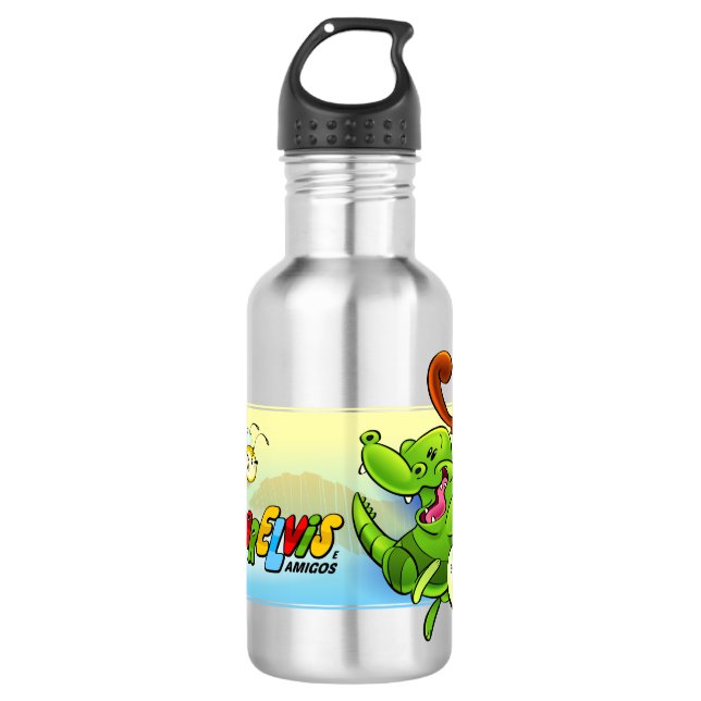 Garrafinha Jacarelvis and friends 532 Ml Water Bottle (Front)