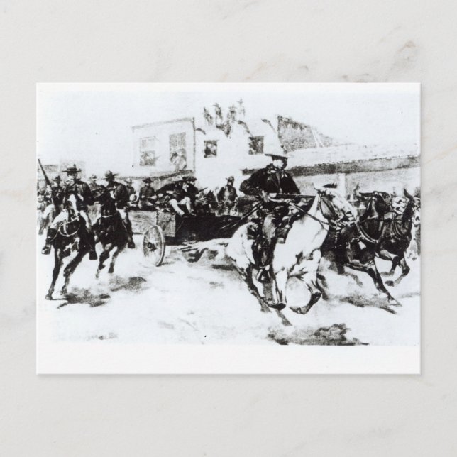 Garret brings in Billy the Kid, 1880 Postcard (Front)