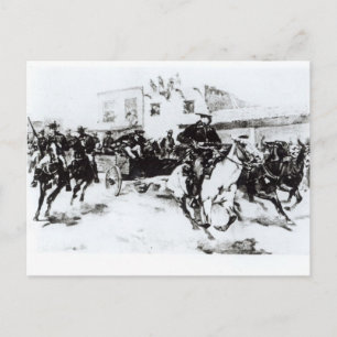 Garret brings in Billy the Kid, 1880 Postcard