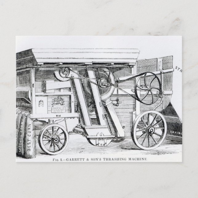 Garrett and Sons Patent Combined Threshing Postcard (Front)