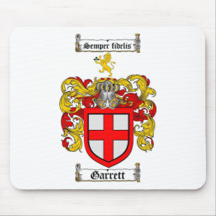 GARRETT FAMILY CREST -  GARRETT COAT OF ARMS MOUSE PAD