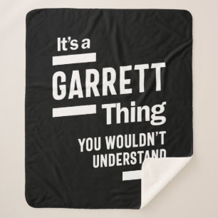 Garrett Personalized Name Birthday Gift Sherpa Blanket
