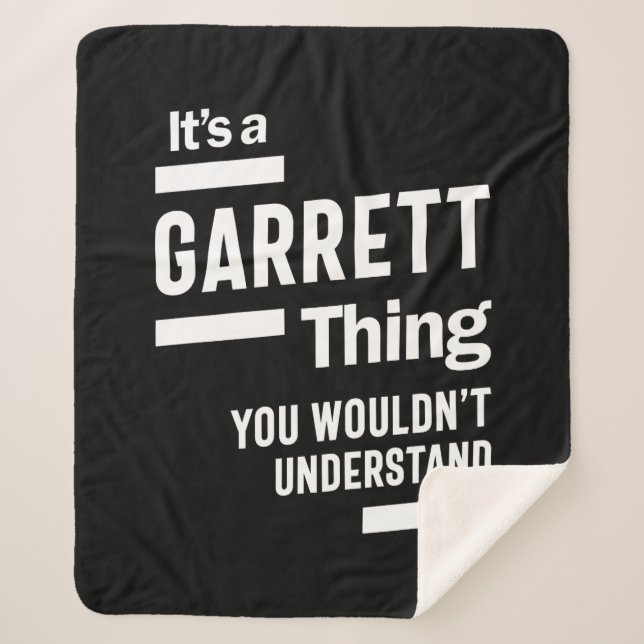 Garrett Personalized Name Birthday Gift Sherpa Blanket (Front)