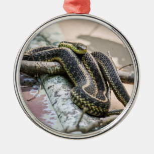 Garter Snake Metal Ornament