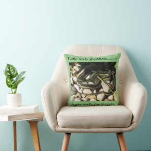 Garter Snake Take Only Pictures Throw Pillow