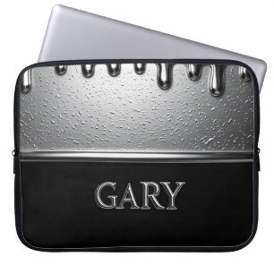 Gary Chrome Nameplate With Liquid Metal Drips Laptop Sleeve