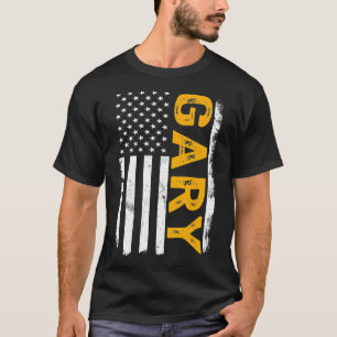 Gary City, State Indiana Residents American Flag T-Shirt