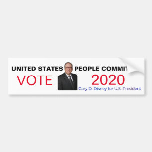 Gary D. Disney for President 2020 Bumper Sticker