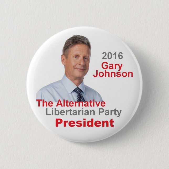 Gary JOHNSON 2016 Button (Front)