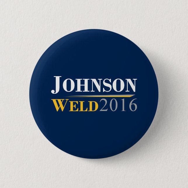 Gary Johnson - Bill Weld 2016 Campaign Logo 2 Inch Round Button (Front)