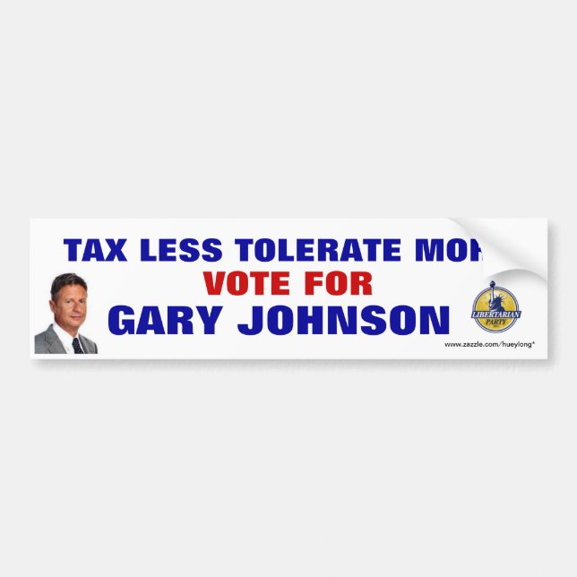 GARY JOHNSON BUMPER STICKER (Front)