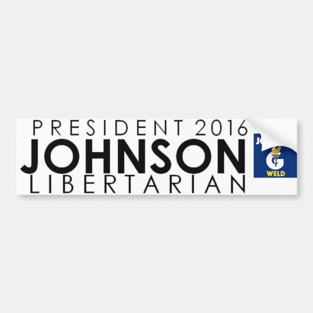 Gary Johnson for President 2016 Bumper Sticker (Front)