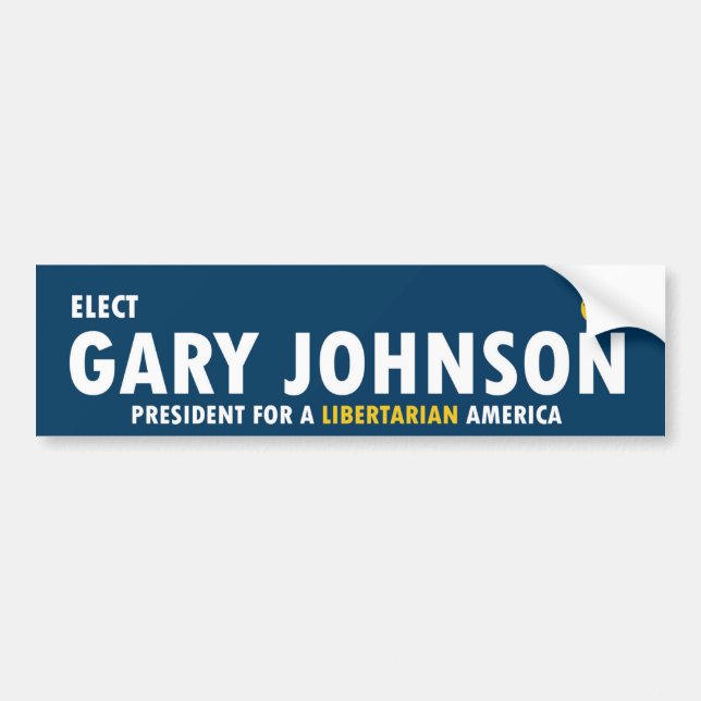 Gary Johnson for President 2016 Libertarian Bumper Sticker (Front)
