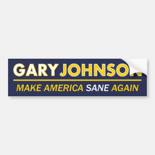 Gary Johnson Make America Sane Bumper Sticker