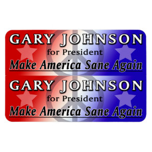 Gary Johnson pour président 2x6 Magnets Flexi