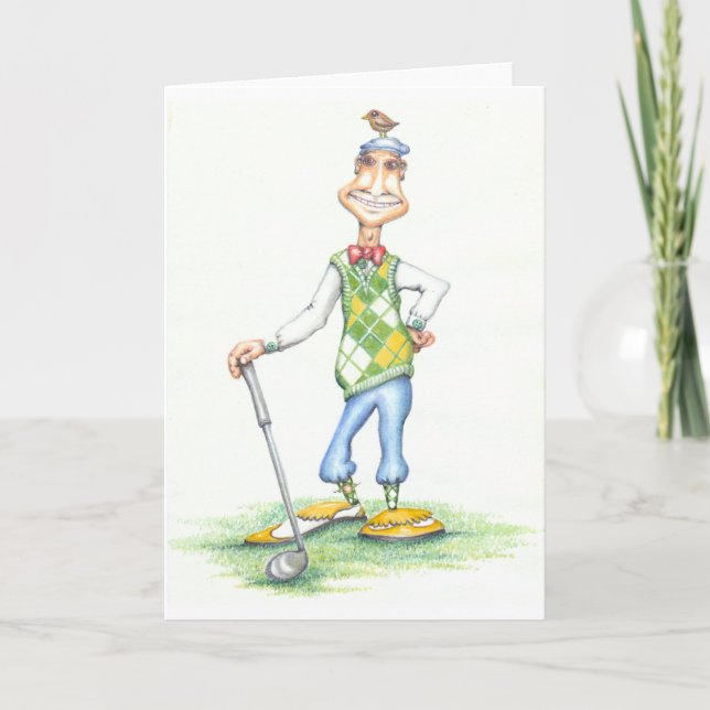 Gary the golfer greeting card (Front)
