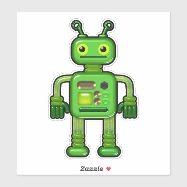 Gary the Green Robot Whimsical Cute (Sheet)