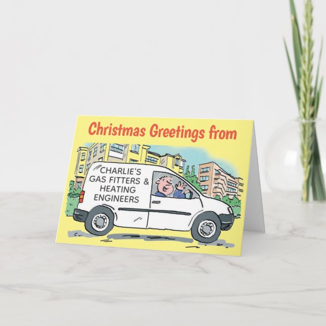 Gas Fitters Heating Engineers Business Name on Van Card (Front)