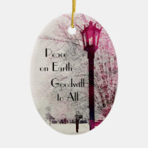 Gas lamp Peace on Earth Ceramic Ornament