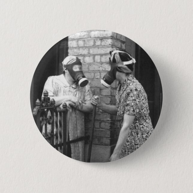 Gas Mask 2 Inch Round Button (Front)