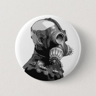 Gas Mask 2 Inch Round Button