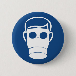 Gas mask 2 inch round button