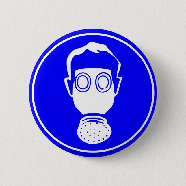 Gas Mask 2 Inch Round Button (Front)