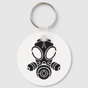 gas mask black keychain