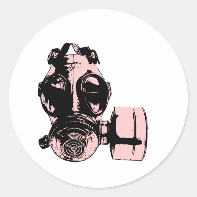 Gas Mask Classic Round Sticker (Front)
