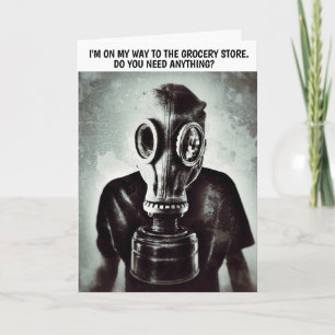 GAS MASK FUNNY "HELLO" GREETING CARDS