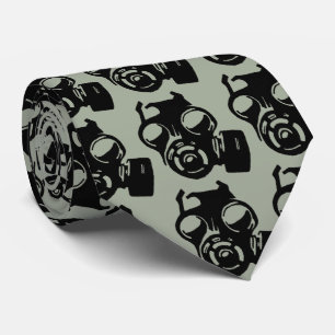 Gas Mask Gasmask Graphic Stencil Tie Necktie