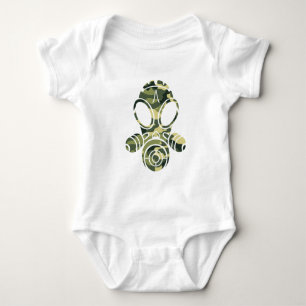 gas mask green camo baby bodysuit